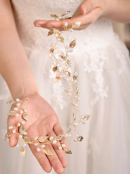 "Seara" - Pearl Bridal Hair Vine - Available in Silver, Vintage Rose Gold and Yellow Gold