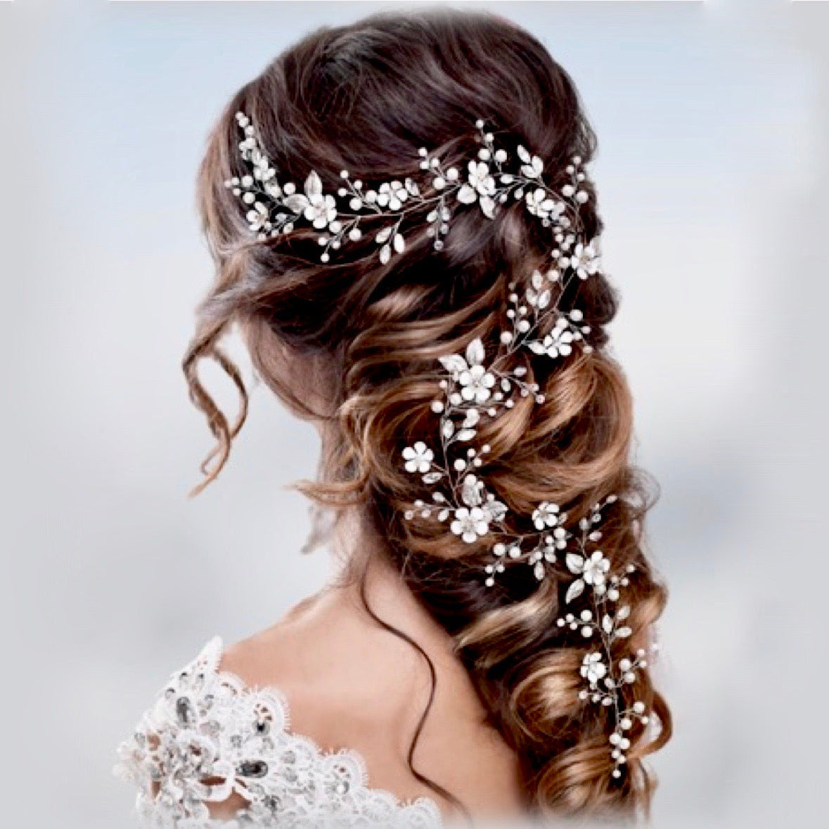 Ophelia - Pearl and Crystal Bridal Hair Vine - Available in Silver, Rose Gold and Yellow Gold