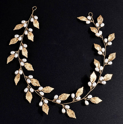 "Seara" - Pearl Bridal Hair Vine - Available in Silver, Vintage Rose Gold and Yellow Gold