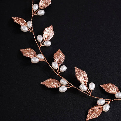 "Seara" - Pearl Bridal Hair Vine - Available in Silver, Vintage Rose Gold and Yellow Gold