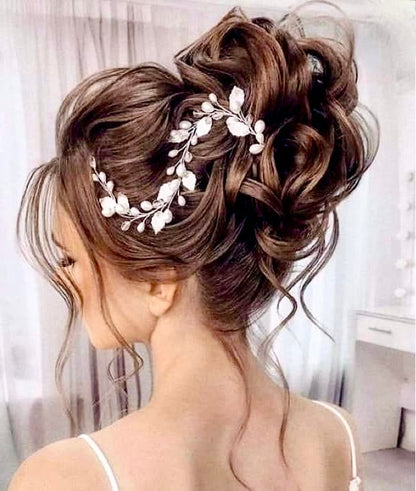 "Seara" - Pearl Bridal Hair Vine - Available in Silver, Vintage Rose Gold and Yellow Gold