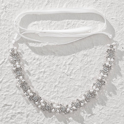 "Trixie" - Pearl and Crystal Bridal Headband - Available in Silver and Rose Gold