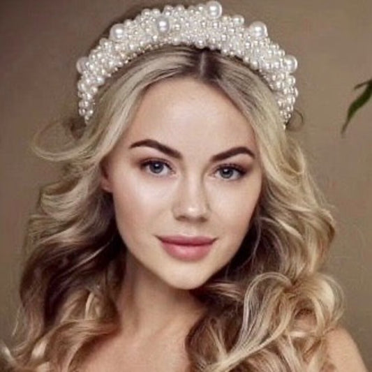 Joselynn - Velvet Pearl Bridal Headband
