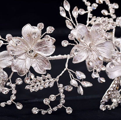 "Somerset" - Pearl and Crystal Bridal Headband - Available in Gold and Silver