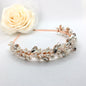 "Shayla" - Pearl and Crystal Bridal Headband - Available in Silver, Rose Gold and Yellow Gold