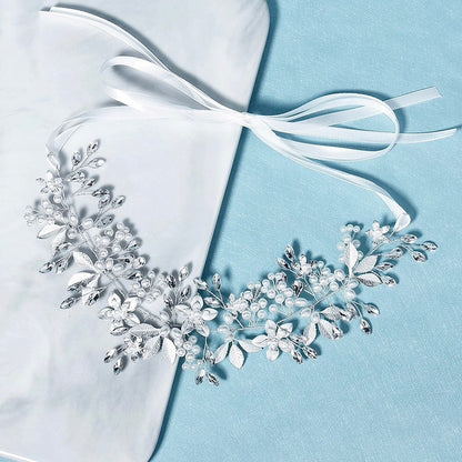 "Andalyn" - Pearl and Crystal Bridal Headband / Hair Vine - Available in Gold and Silver