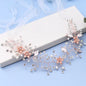 "Lucinda" - Pearl and Crystal Bridal Headband - Available in Silver, Rose Gold and Yellow Gold