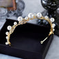 Montgomery - Pearl Bridal Headband / Tiara - Available in Silver and Gold