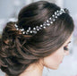 Shana - Pearl and Crystal Bridal Headband / Vine - Available in Silver and Yellow Gold