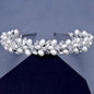 "Shayla" - Pearl and Crystal Bridal Headband - Available in Silver, Rose Gold and Yellow Gold