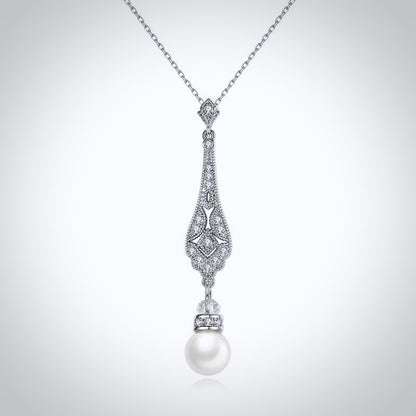 "Aretha" - Pearl and Cubic Zirconia Bridal Jewelry Set