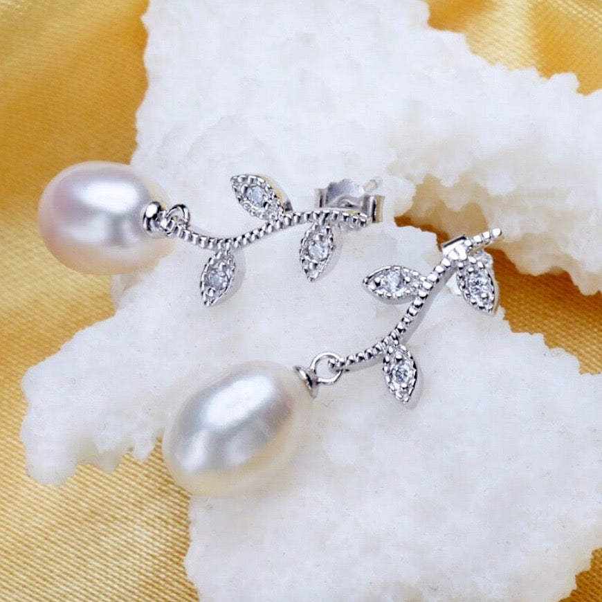 "Doreen" - Sterling Silver and Natural Pearl Bridal Jewelry Set
