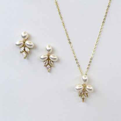 Adonna - Pearl Bridal Jewelry Set - Available in Silver, Rose Gold and Yellow Gold