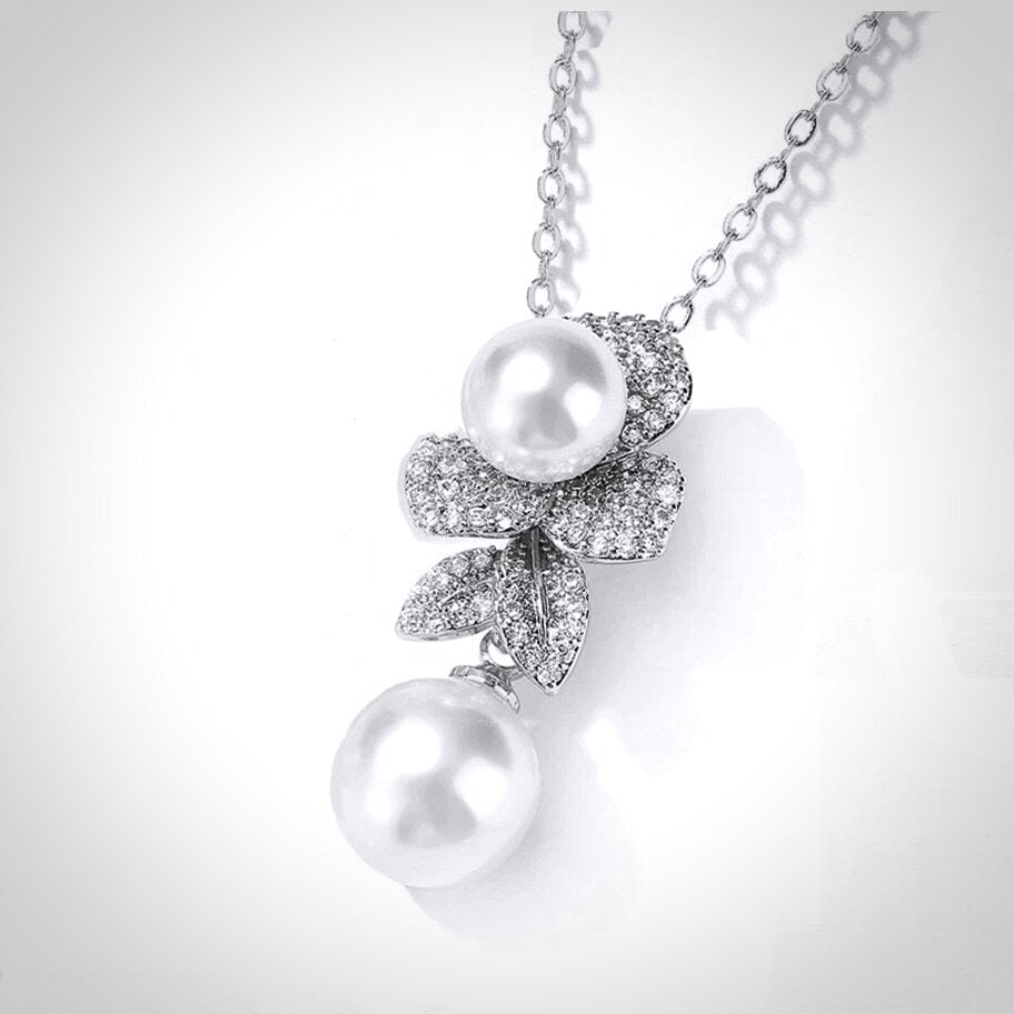 "Cambria" - Pearl Bridal Jewelry Set - Available in Gold and Silver
