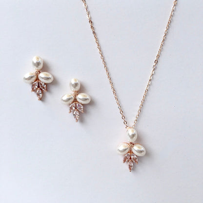 Adonna - Pearl Bridal Necklace - Available in Silver, Rose Gold and Yellow Gold