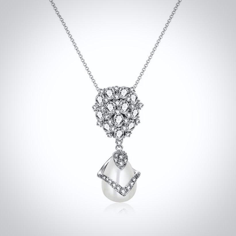 Oressa - Pearl and Cubic Zirconia Bridal Jewelry Set