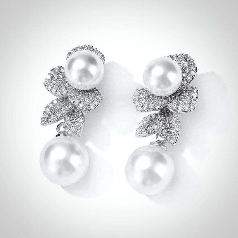 "Cambria" - Pearl Bridal Jewelry Set - Available in Gold and Silver