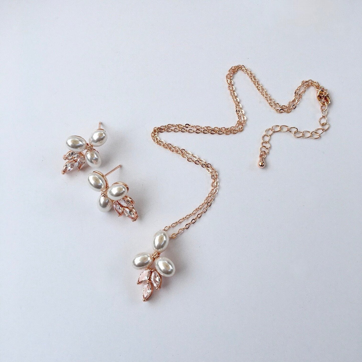 Adonna - Pearl Bridal Jewelry Set - Available in Silver, Rose Gold and Yellow Gold