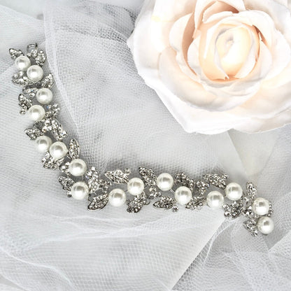 Sidra - Pearl Bridal Bracelet and Earrings Set
