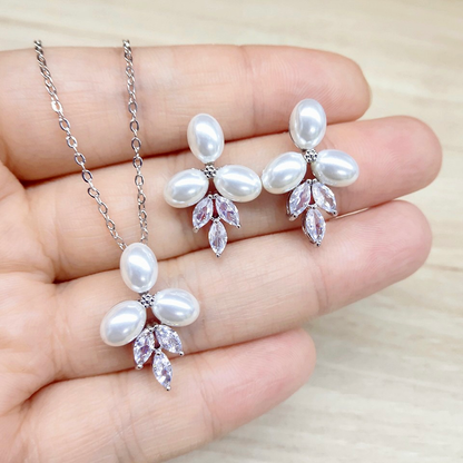 Adonna - Pearl Bridal Necklace - Available in Silver, Rose Gold and Yellow Gold
