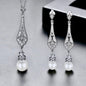 "Aretha" - Pearl and Cubic Zirconia Bridal Jewelry Set