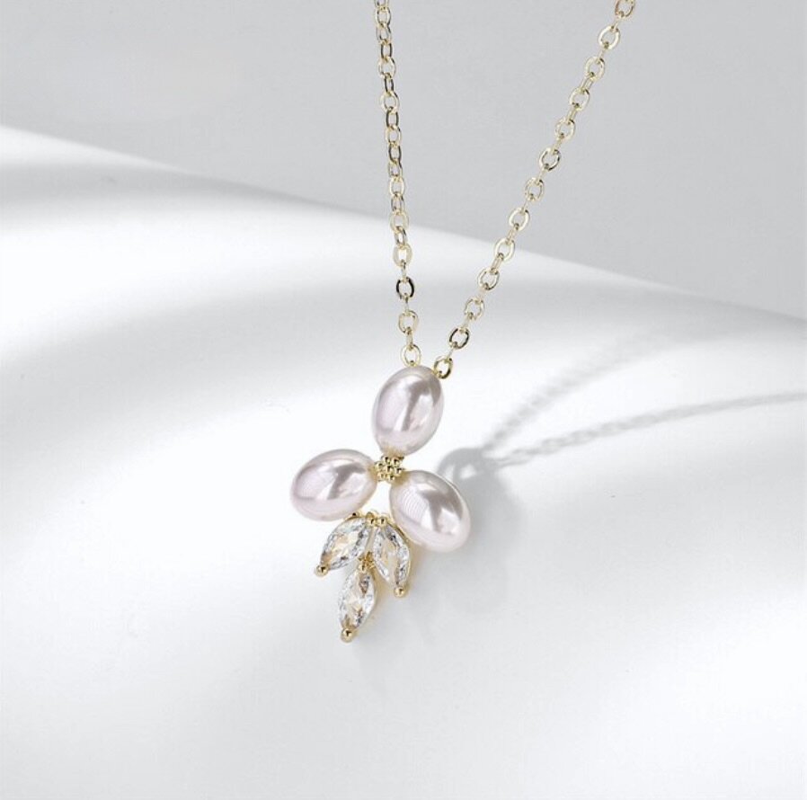 Adonna - Pearl Bridal Necklace - Available in Silver, Rose Gold and Yellow Gold
