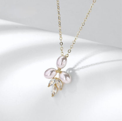 Adonna - Pearl Bridal Necklace - Available in Silver, Rose Gold and Yellow Gold