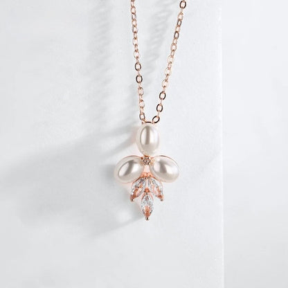 Adonna - Pearl Bridal Necklace - Available in Silver, Rose Gold and Yellow Gold