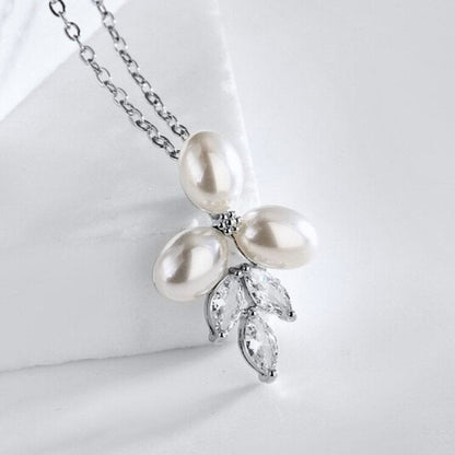 Adonna - Pearl Bridal Necklace - Available in Silver, Rose Gold and Yellow Gold