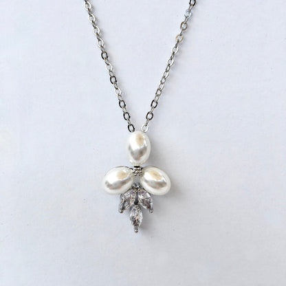 Adonna - Pearl Bridal Necklace - Available in Silver, Rose Gold and Yellow Gold