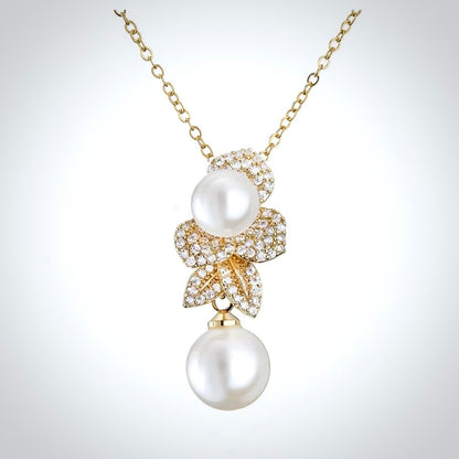 Cambria - Pearl Bridal Necklace - Available in Gold and Silver