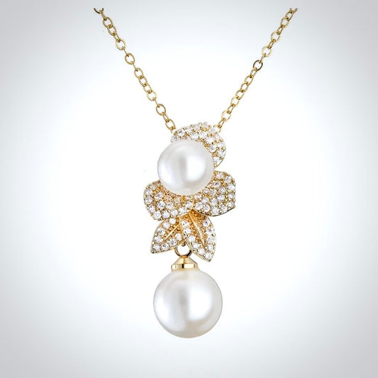 Cambria - Pearl Bridal Necklace - Available in Gold and Silver