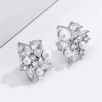 Eden - Pearl Bridal Stud Earrings - Available in Silver and Gold