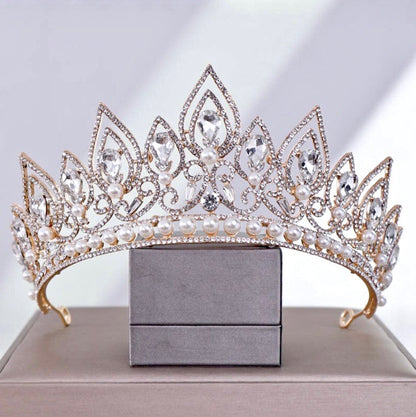 Annaleigh - Pearl Bridal Tiara - Available in Silver and Gold