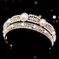 Dolores - Pearl and Crystal Bridal Tiara - Available in Yellow Gold and Silver