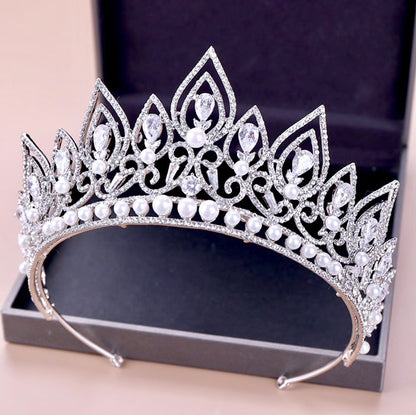 Annaleigh - Pearl Bridal Tiara - Available in Silver and Gold