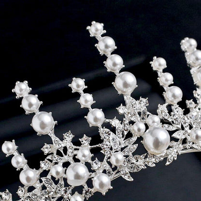 Calypso - Silver Pearl and Crystal Bridal Tiara