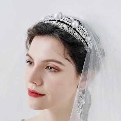 Dolores - Pearl and Crystal Bridal Tiara - Available in Yellow Gold and Silver