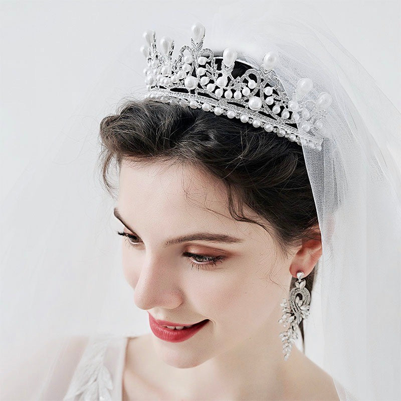 Maddison - Pearl Bridal Tiara - Available in Silver and Gold