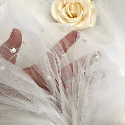 Auburn - Pearl Wedding Veil - Cathedral Length
