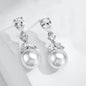 Chantria - Pearl and Cubic Zirconia Bridal Earrings - Available in Rose Gold and Silver