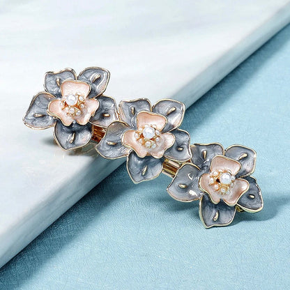 "Minnie" - Pearl Enameled Hair Clip / Barrette