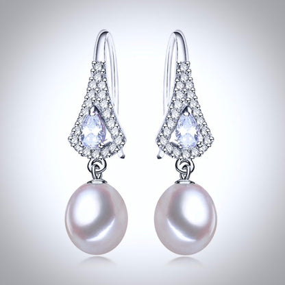 "Colleen" - Freshwater Pearl and Sterling Silver Bridal Earrings