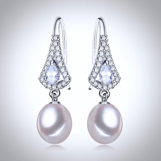 "Colleen" - Freshwater Pearl and Sterling Silver Bridal Earrings