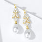 Robbie - Pearl and Cubic Zirconia Bridal Earrings - Available in Rose Gold, Silver and Yellow Gold