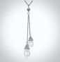 "Nevaeh" - Pearl Bridal Double Drop Lariat Necklace