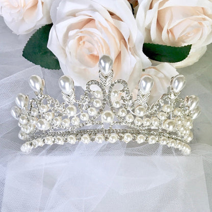 Maddison - Pearl Bridal Tiara - Available in Silver and Gold