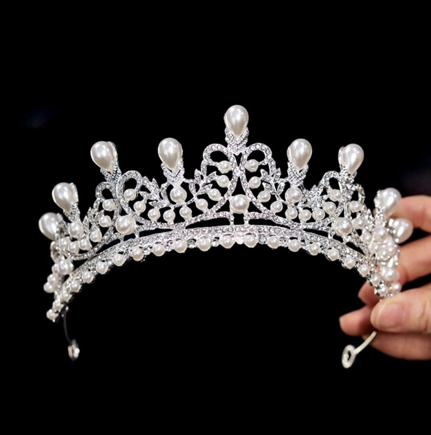 Maddison - Pearl Bridal Tiara - Available in Silver and Gold