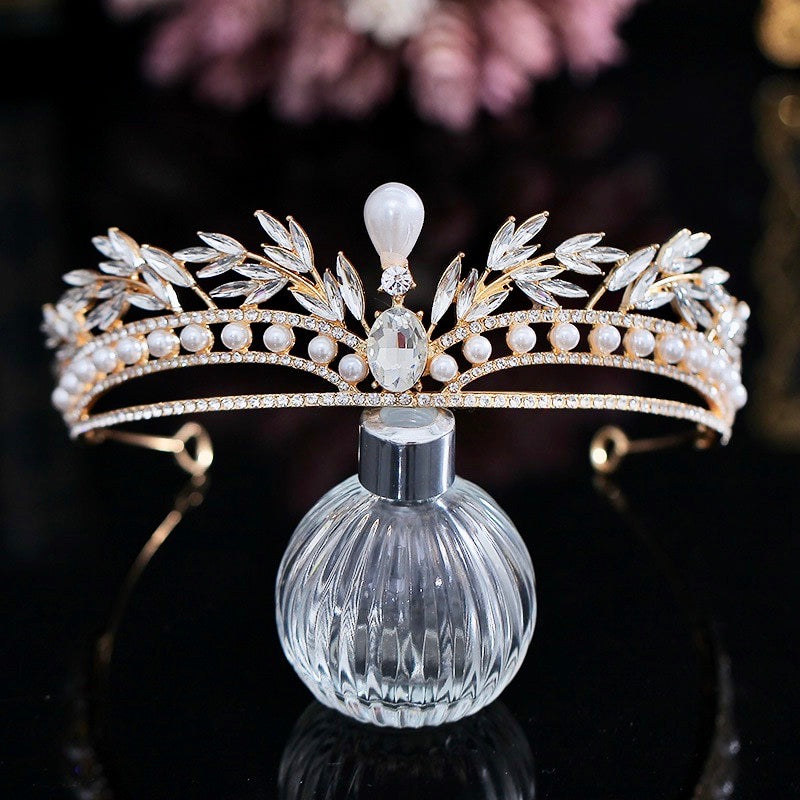 Toscana - Pearl and Crystal Bridal Tiara - Available in Silver and Gold