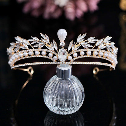 Toscana - Pearl and Crystal Bridal Tiara - Available in Silver and Gold